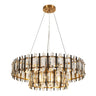 Noctiflorous "Glamour Heights" 2-Tiered Chandelier: 32-inch, 10-Light, Brass with Crystal