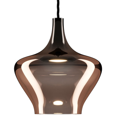 Nostalgia 02 pendant light by Lodes with retro hand-blown glass and chrome frame