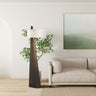 Nova of California Obelisk Floor Lamp 63 Chestnut Wood Linen Shade
