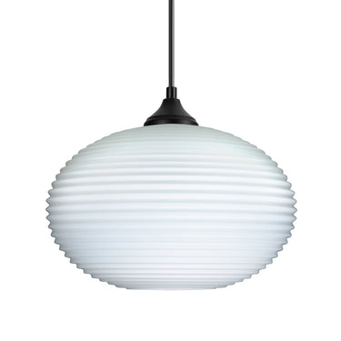 Pape 10 outdoor cord pendant: Opal Ribbed glass | Besa Lighting