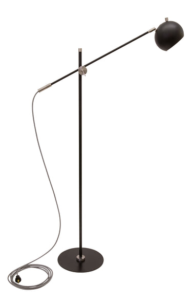 House of Troy Orwell LED Counterbalance Floor Lamps in Black with Satin Nickel Accents