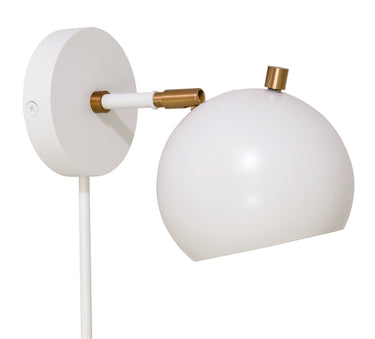 House of Troy Orwell LED Wall Swings in White with Weathered Brass Accents