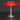 Oluce Dora table lamp in satin gold with red glass shade