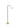 Oscar floor lamp with a bronze stem, satin brass base and an opal glass globe, studio view