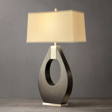 Nova of California Pearson Table Lamp 30 Pecan Wood Brushed Nickel