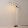 Nova of California Port Floor Lamp Matte Black Natural Ash Wood Touch