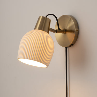 Nova of California Petaluma Bone Porcelain Wall Sconce Weathered Brass