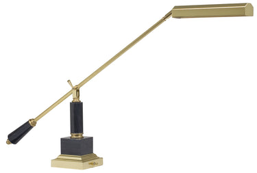 House of Troy Counter Balance Polished Brass and Black Marble Piano and Desk Lamps