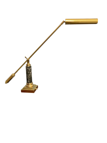 House of Troy Counter Balance Polished Brass and Black Marble Piano and Desk Lamps