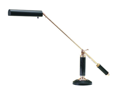 House of Troy Counter Balance Polished Brass and Black Marble Piano and Desk Lamps