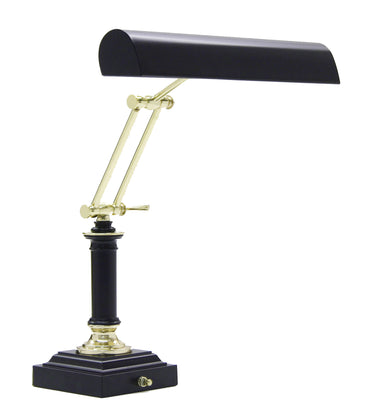 House of Troy Desk/Piano Lamp 14" Polished Brass with Black Accents