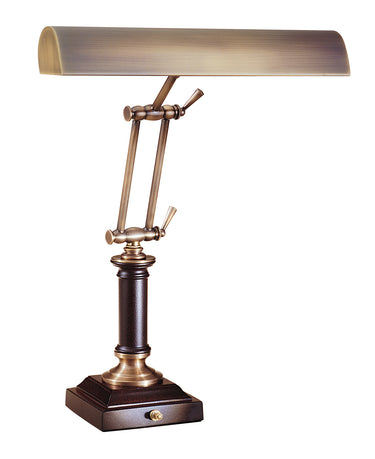 House of Troy Desk/Piano Lamp 14" Antique Brass with Cordovan Accents