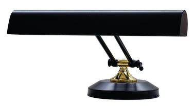 House of Troy Upright Piano Lamp 14" in Black with Polished Brass Accents