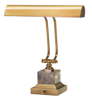 House of Troy Desk/Piano Lamp 14" Weathered Brass with Black and Tan Marble