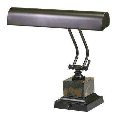 House of Troy Desk/Piano Lamp 14" Mahogany Bronze with Black and Tan Marble
