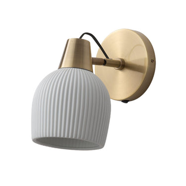 Nova Petaluma Bone Porcelain Wall Sconce in Brushed Brass, photo 1
