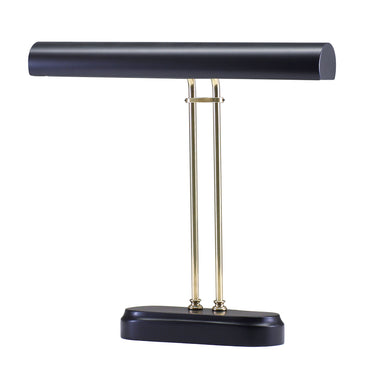 House of Troy Digital Piano Lamp 16" Black with Polished Brass Accents