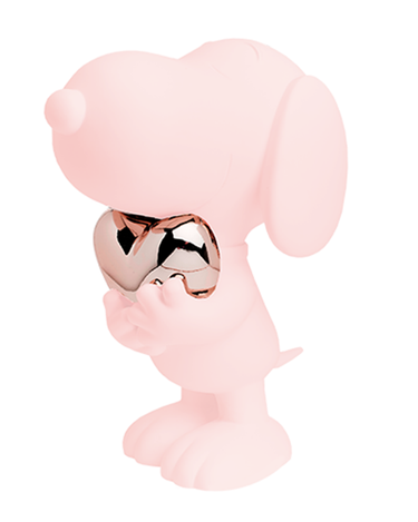 Snoopy Heart by Leblon Delienne, Pastel Pink & Pink Gold colorway, 27 cm
