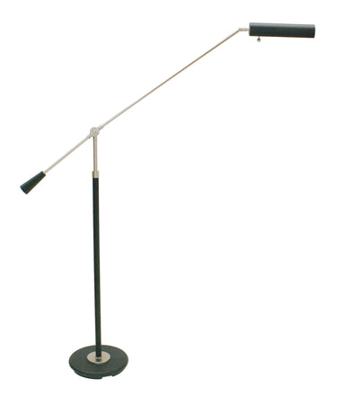 House of Troy Grand Piano Counter Balance Floor Lamps in Black with Satin Nickel Accents