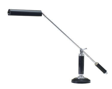 House of Troy Counter Balance Chrome and Black Marble LED Piano and Desk Lamps