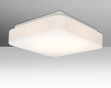 Primo 14 square opal ceiling light, straight-on | Besa Lighting