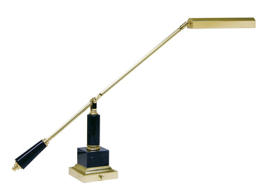 House of Troy Counter Balance Polished Brass and Black Marble Piano and Desk Lamps