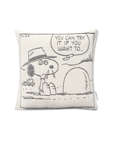 Black & White Peanuts Rock Cushion Cover by Maison Deux, photo 1
