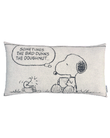Black & White Peanuts Comic Doughnut XL Cushion Cover by Maison Deux, photo 1