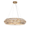 Peathlitberry Crystal Chandelier, 24" Brass, 10-Light
