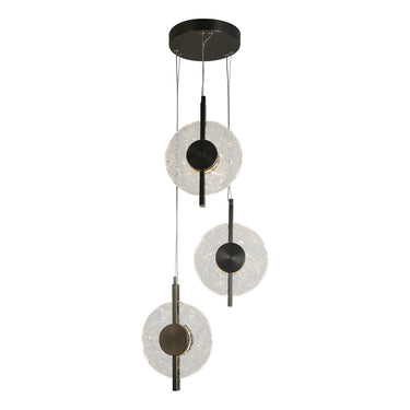 Philodendron Modern Black Cluster Pendant Lampo, 3-Light