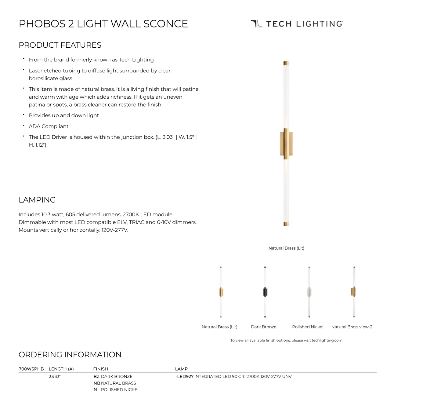 Modern Home Illumination - Phobos 2-Light Wall Sconce
