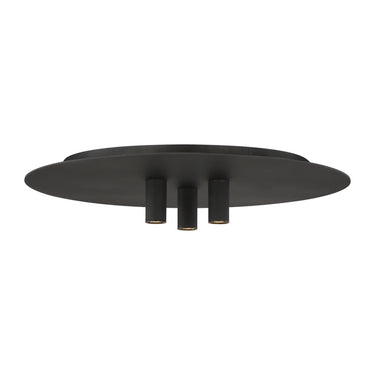 Ponte 16-Inch 3-Light LED Flush Mount in Nightshade Black for Modern Residential and Commercial Ceilings