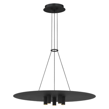 Ponte 22-Inch Disc LED Pendant Light in Nightshade Black for modern residential or commercial interiors