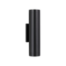 Pressa 12 inch LED wall sconce with black finish and etched glass for modern outdoor lighting
