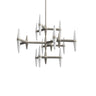 Prism 28" Three-Tier LED Chandelier by Blackjack Lighting for Modern Interiors