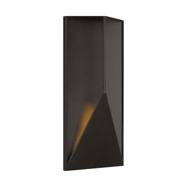 Modern 30-inch Punto LED wall sconce light with brass and glass for indoor and outdoor residential lighting