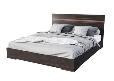 Modern Italian Queen Bed - Nova Domus Benzon in Dark Oak