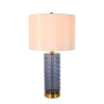 Quintilian Blue Glass Table Lamp with Fabric Shade