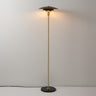 Nova of California Rancho Mirage Floor Lamp Matte Black Gold Leaf Shade Weathered Brass Black