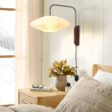 Nova of California Roswell Wall Sconce Matte Black White Linen Shade