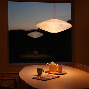 Nova of California Roswell Pendant Swag Light White Linen Shade