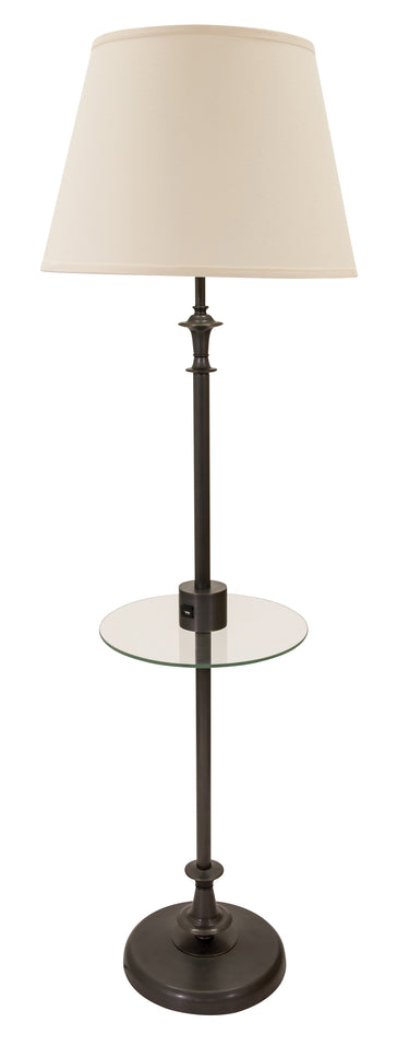 House of Troy Randolph Floor Lamps with Table and USB Port in Oil Rubbed Bronze