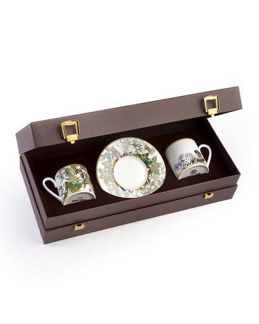 Coffee Cups & Saucers, Set of 2 by Roberto Cavalli Home in Flowers Model F-B, view 1