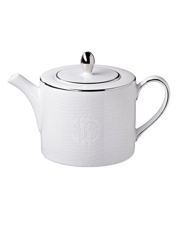 Tea or Coffee Pot by Roberto Cavalli Home in Lizard Platinum, view 1