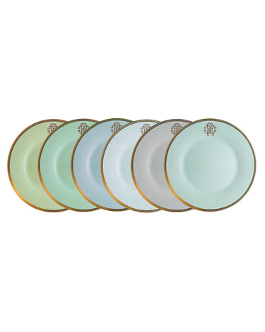 Dessert Plates, Set of 6 by Roberto Cavalli Home in Lizzard Sunrise, view 1