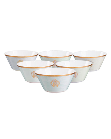 Fruit Bowls, Set of 6 by Roberto Cavalli Home in Lizzard Sunrise, view 1