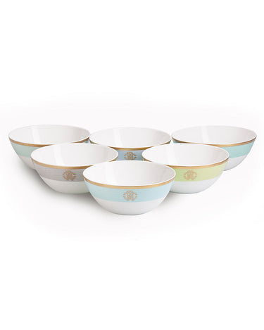 Soup Bowls, Set of 6 by Roberto Cavalli Home in Lizzard Sunrise, view 1