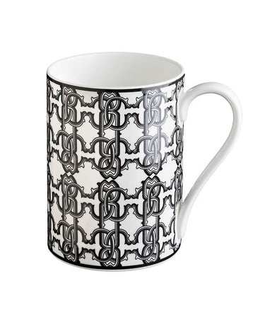 Mug by Roberto Cavalli Home in Monogram Black, view 1