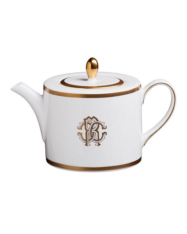 Tea or Coffee Pot by Roberto Cavalli Home in Silk Gold, view 1