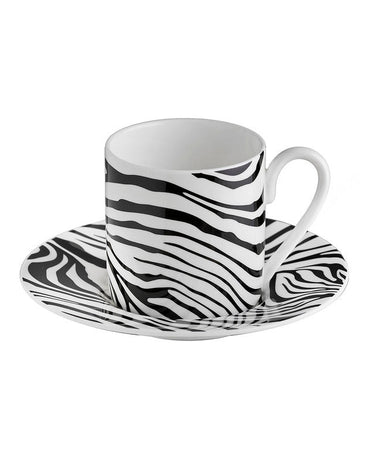Coffee Cups & Saucers, Set of 2 by Roberto Cavalli Home in Zebrage, view 1